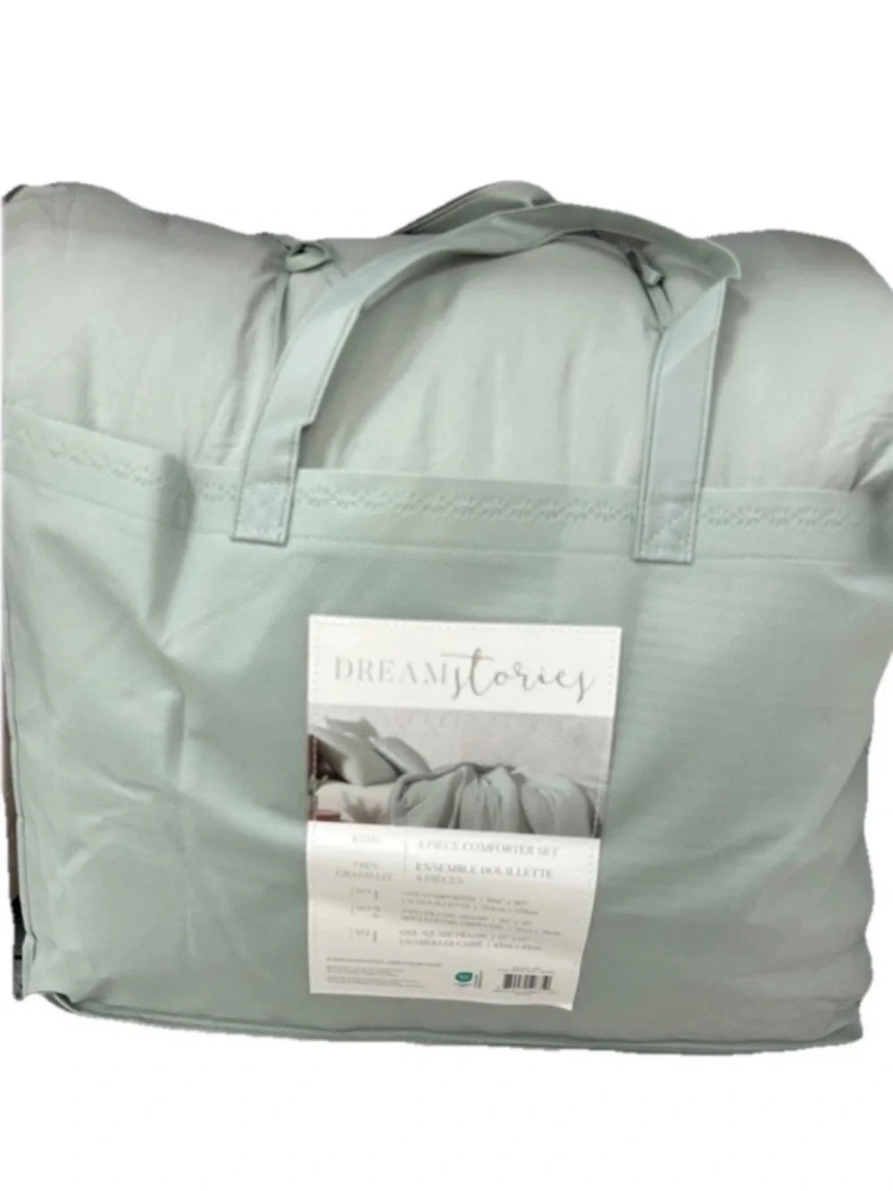 Dream Stories Matcha Green King Comforter Set 4 Pieces 104”x90”